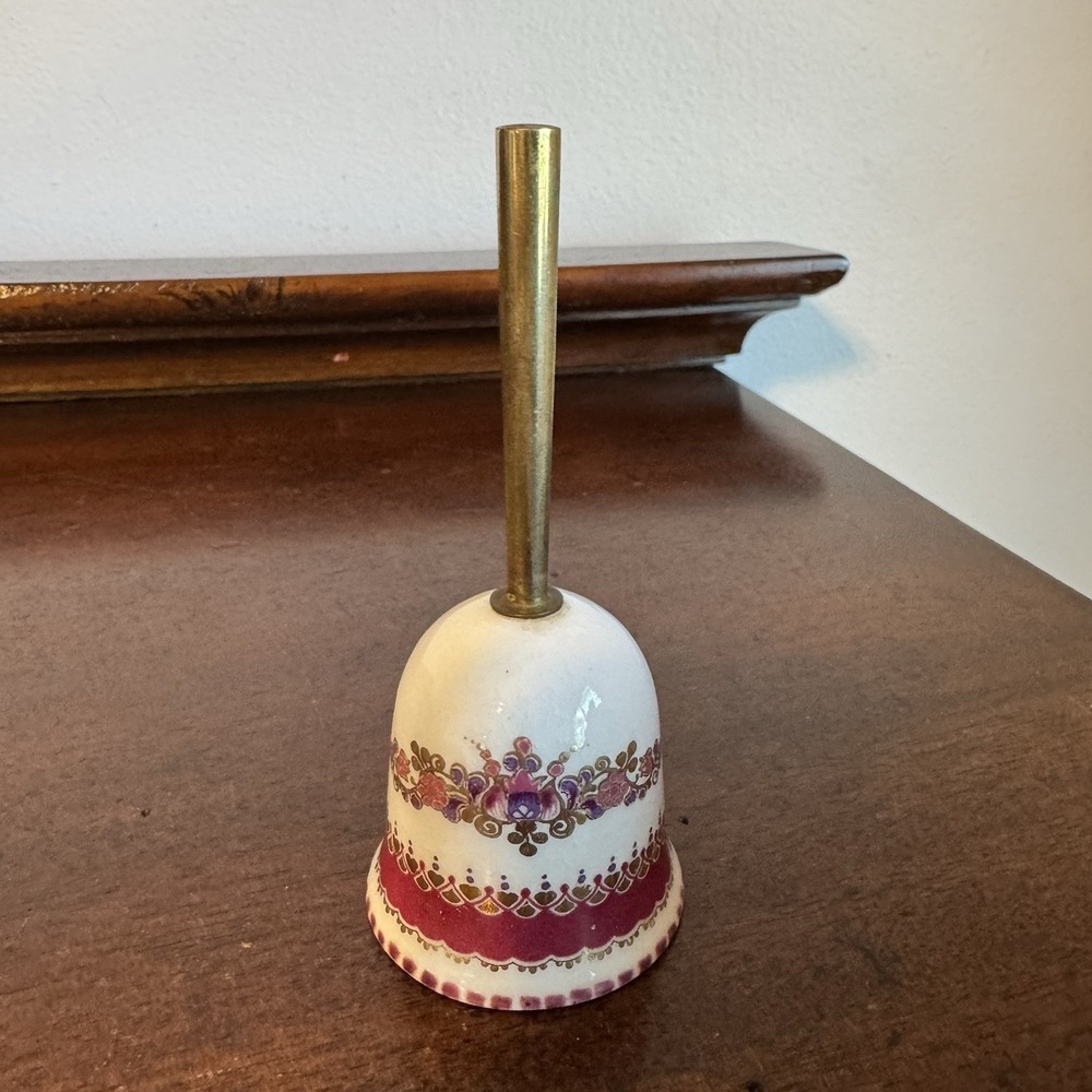 4.25" VINTAGE Email Studio Steinbock Handmade Enameled Bell, Austria - Brass